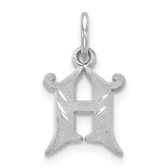 14k White Gold Isabelle Collection Mini Letter H Initial Charm